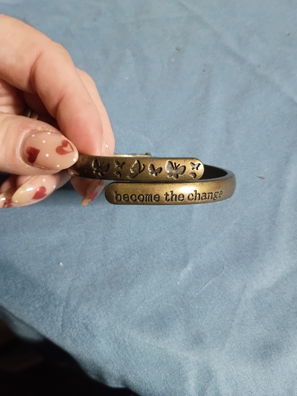 paparazzi Antique Bronze 'Become the Change' Inspirational Cuff Bracelet